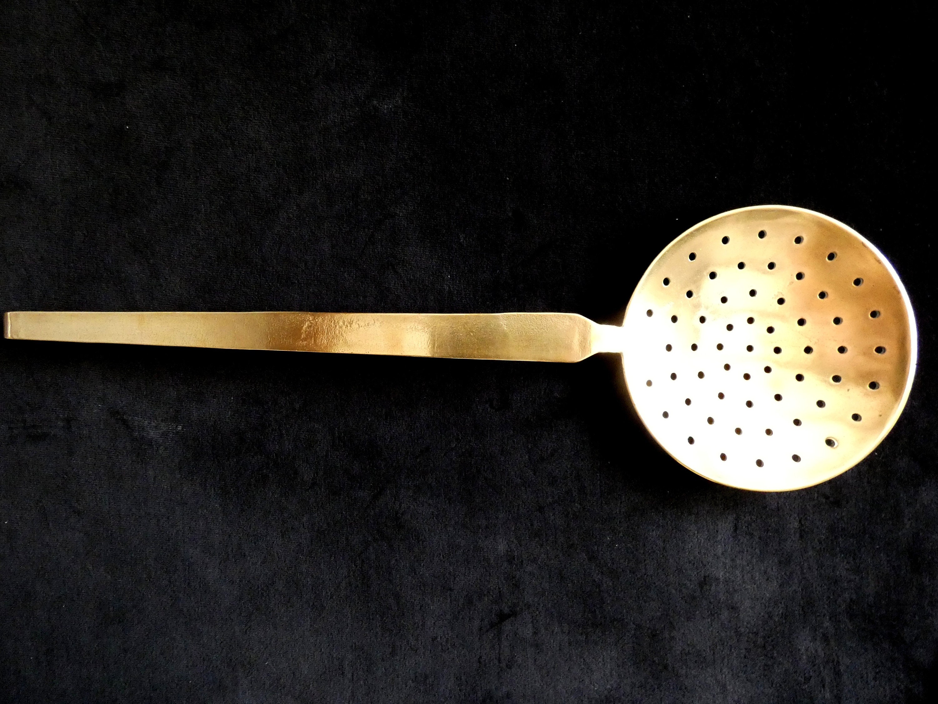 Vintage Brass Kitchen Utensils, Antique Portuguese Wall Hanging Cooking