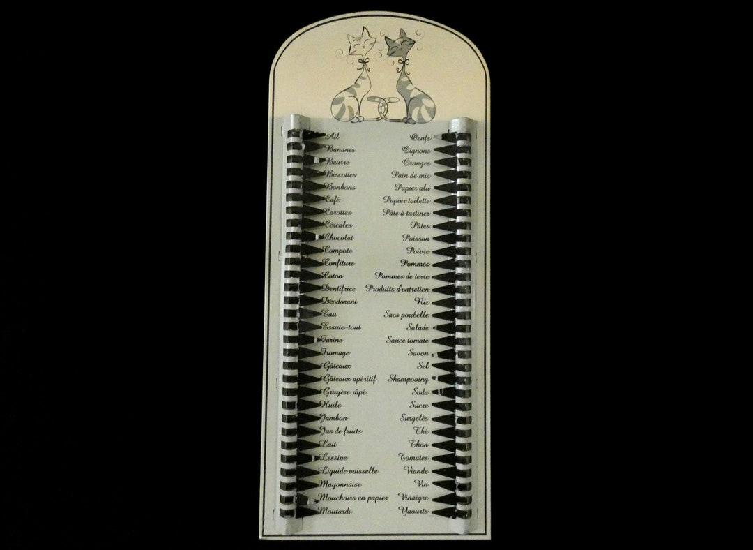Vintage Metal Grocery List French Shopping Liste Des Courses Ne Pas