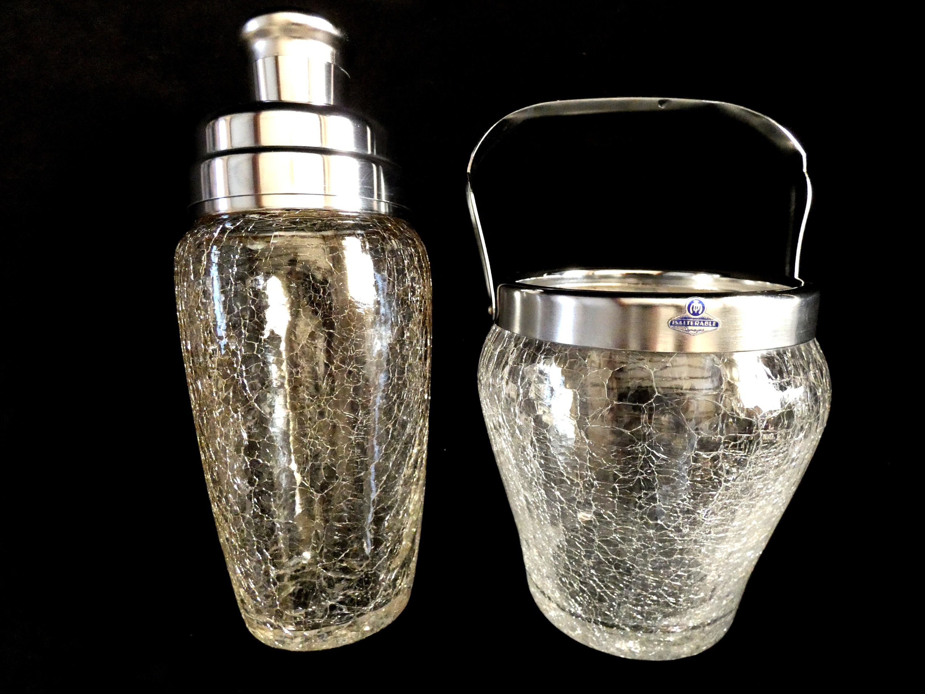 Vintage Crystal Cocktail Shaker DeMeyere Inalterable Crystal Cocktail