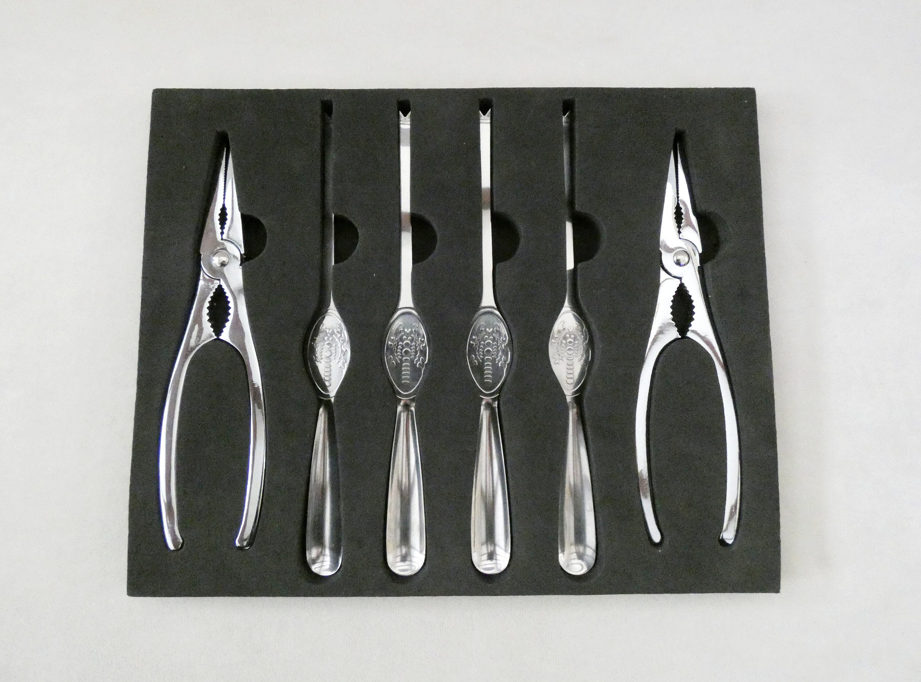 Vintage French Lobster Crackers Crab Forks Picks Stainless Steel