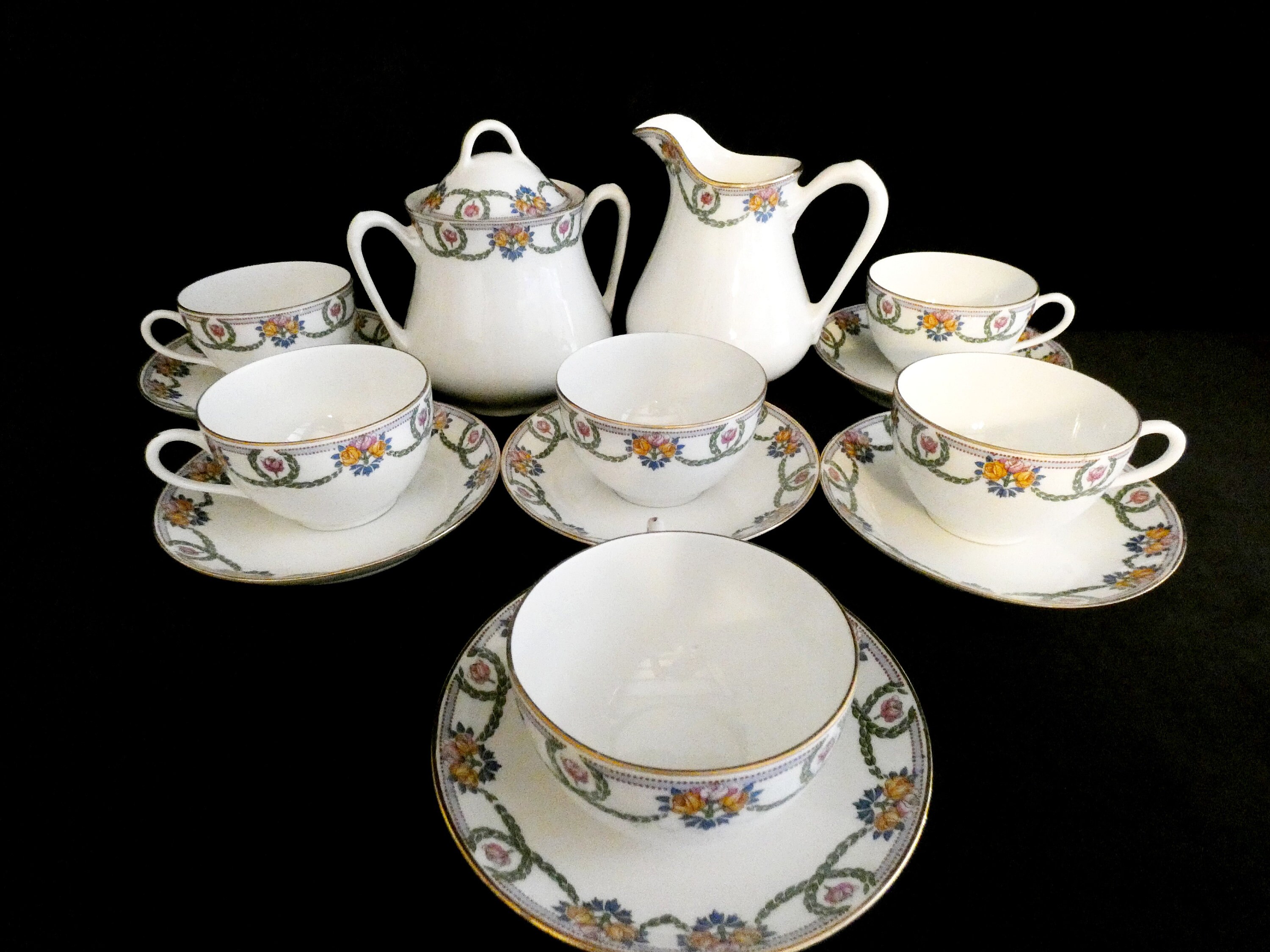 Limoges Porcelain Coffee Set, Vintage French Coffee Service, Vintage