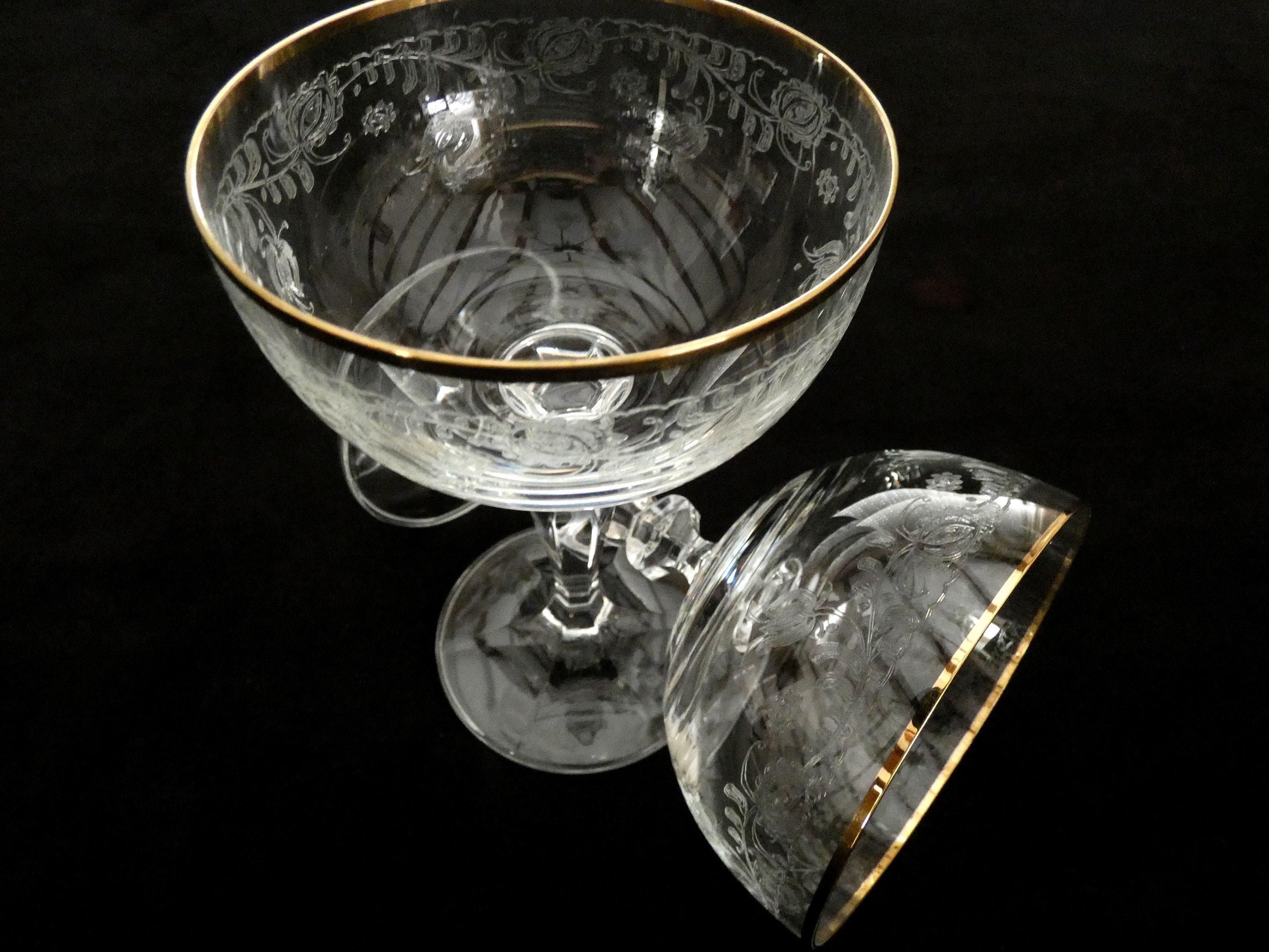 Coupes à champagne vintage en cristal