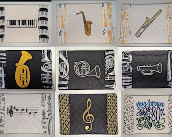 Embroidered Music Mug Rugs