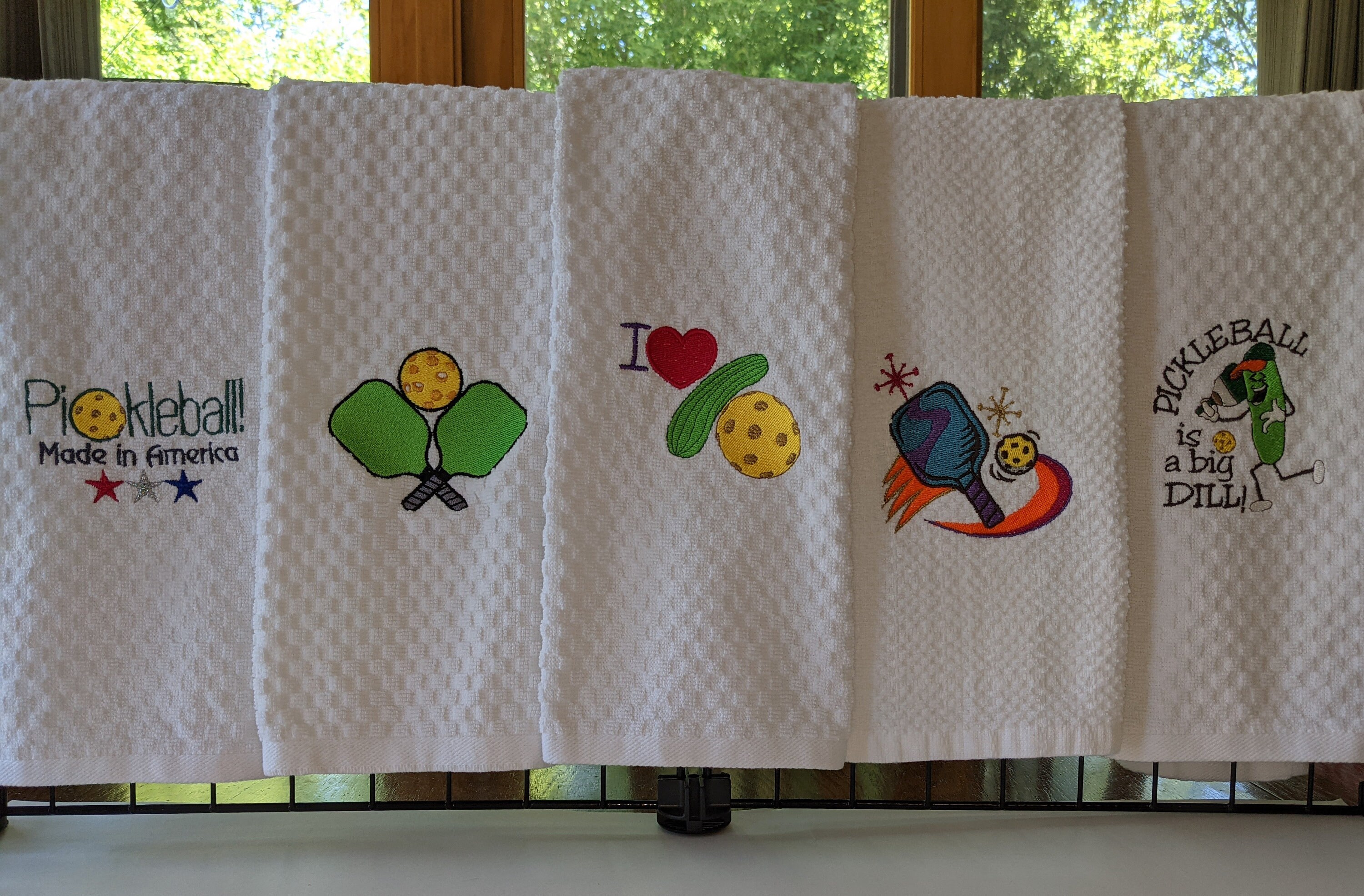 Pickleball Embroidered Kitchen Towels Etsy