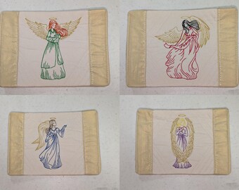 Embroidered Angel Mug Rugs