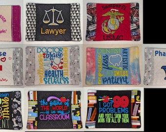 Embroidered Occupations Mug Rugs