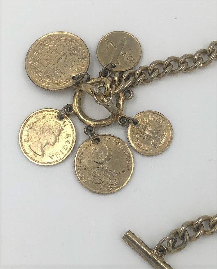 Vintage Gold Tone Coin Chain Bracelet | Etsy