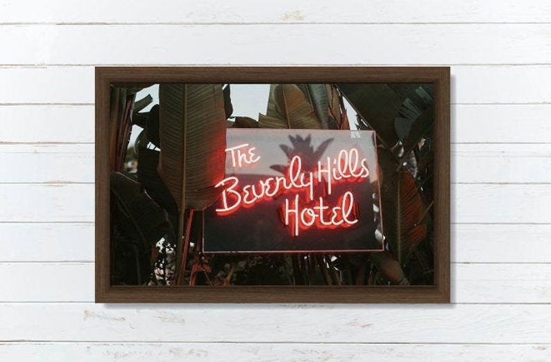The Beverly Hills Hotel Neon Sign Digital Print Etsy
