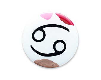 Hand Painted Phone holder - Cancer Zodiac Sign ( June 22- July 22). ( Colors: rose gold, light pink & red)