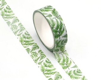 Fern Leaf Washi Tape - Masking Tape, Crafting Tape, Planner, Journal 5 metres