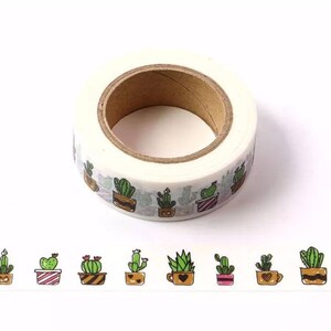 Ruban adhésif en Washi pour jardins succulents - Masking tape, ruban de bricolage, agenda, journal 10 mètres