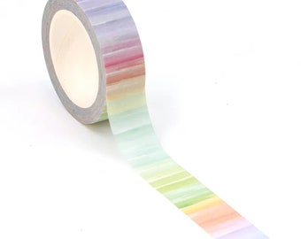 Pastel rainbow Washi Tape - Masking Tape, Children's, Weather, Crafting Tape, Planner, Journal 10 metres