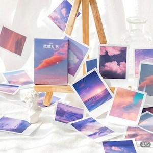 Cloud Sky Photo Style Stickers, 30 pieces. Nature stickers, scene stickers, diary journal scrapbook stickers