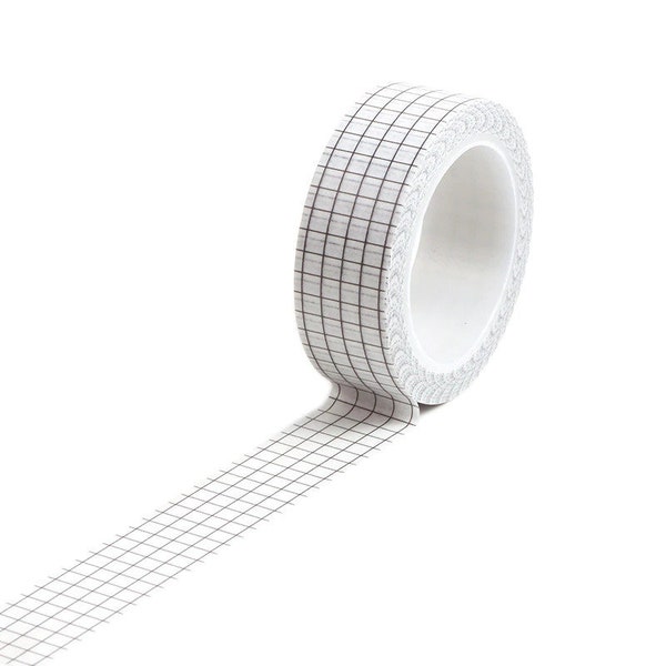 White Grid Washi Tape - Masking Tape, Planner Tape, 10 metres