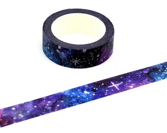 Universe Galaxy Washi Tape - Ruban de masquage, Ciel étoilé, Météo, Espace, Ruban d’artisanat, Planificateur, Journal 10 mètres