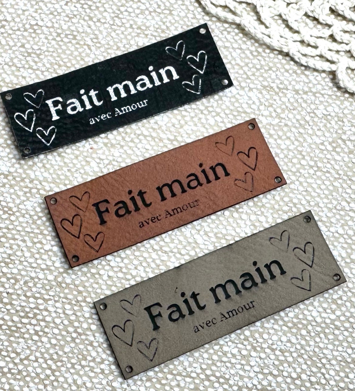 10 Couleurs 50 Pièces 50 Étiquettes En Cuir à Coudre