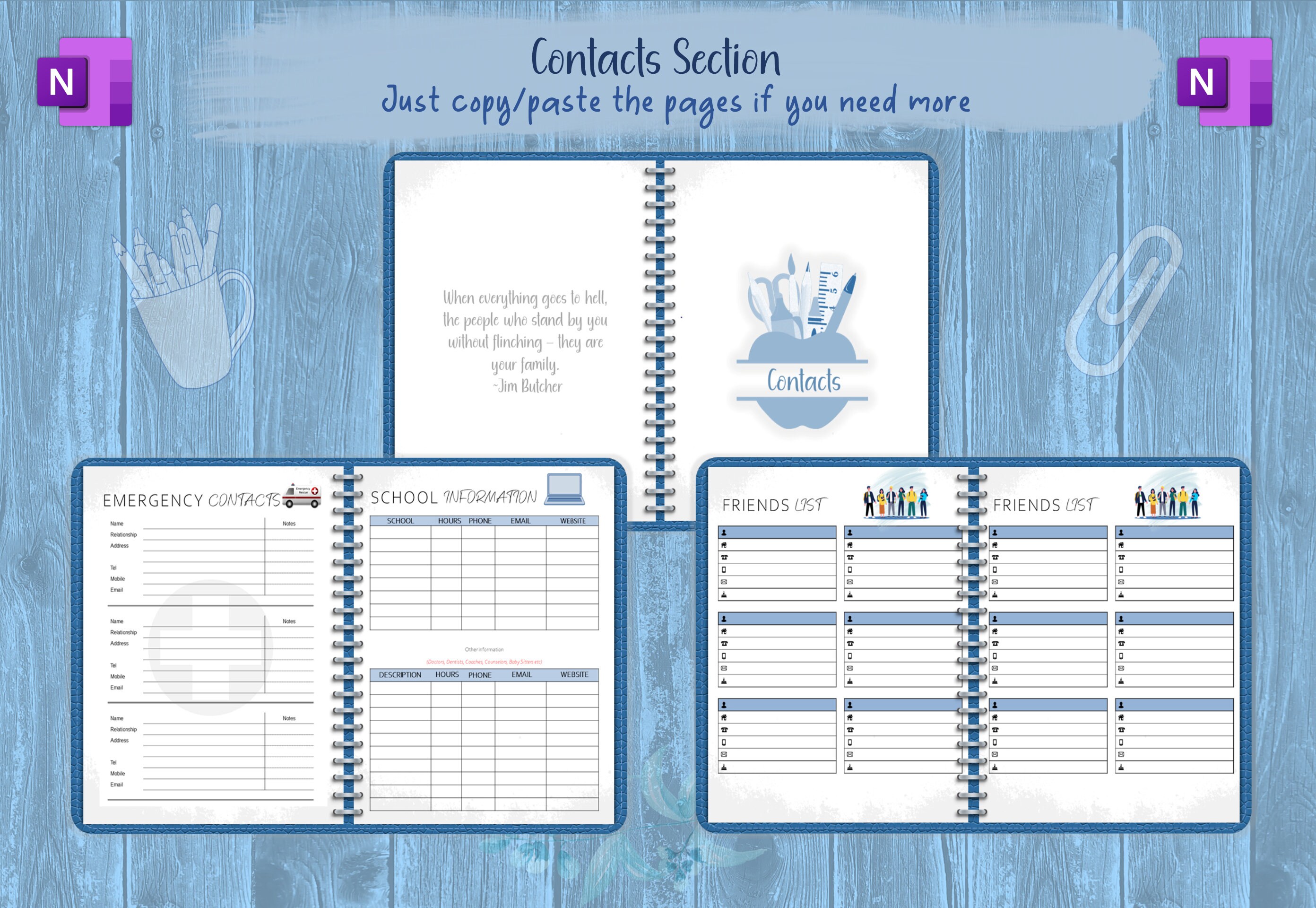 Onenote Digital Student Planner Undateddesktop, Ipad, Mac, Tablet, or ...