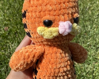 Peluche de gato naranja de ganchillo / listo para enviar