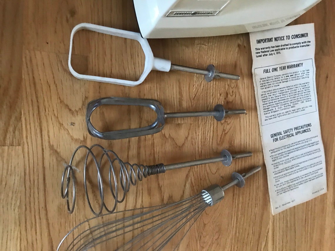 Vintage GE Hand Mixer With Accessories Manufactured 71954 Etsy