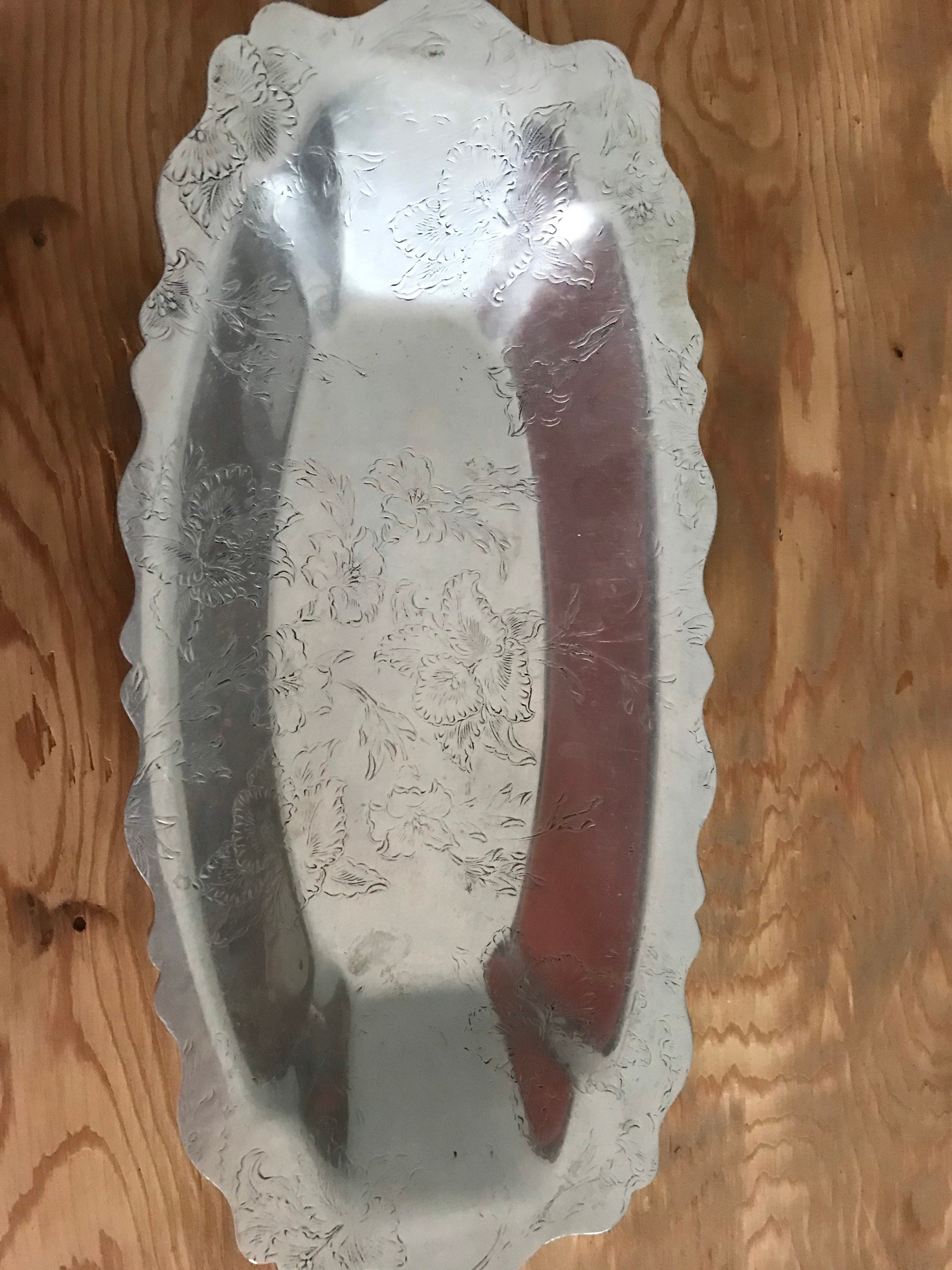 Vintage Silverplate Engraved 13 Serving Plate Etsy