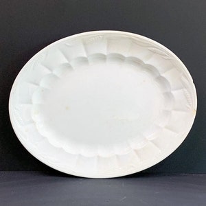 Vintage Ironstone Platter: Large, Wheat Patterned Edge by Elsmore & Forester