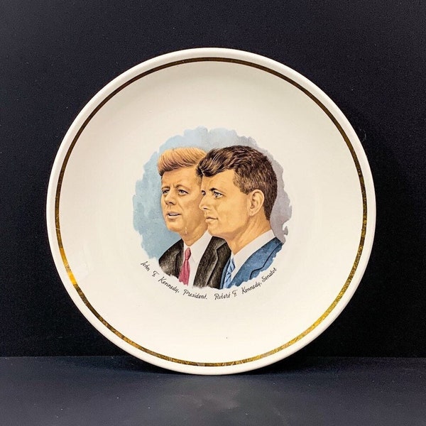Vintage Souvenir Plate: President John F Kennedy and Senator Robert F Kennedy