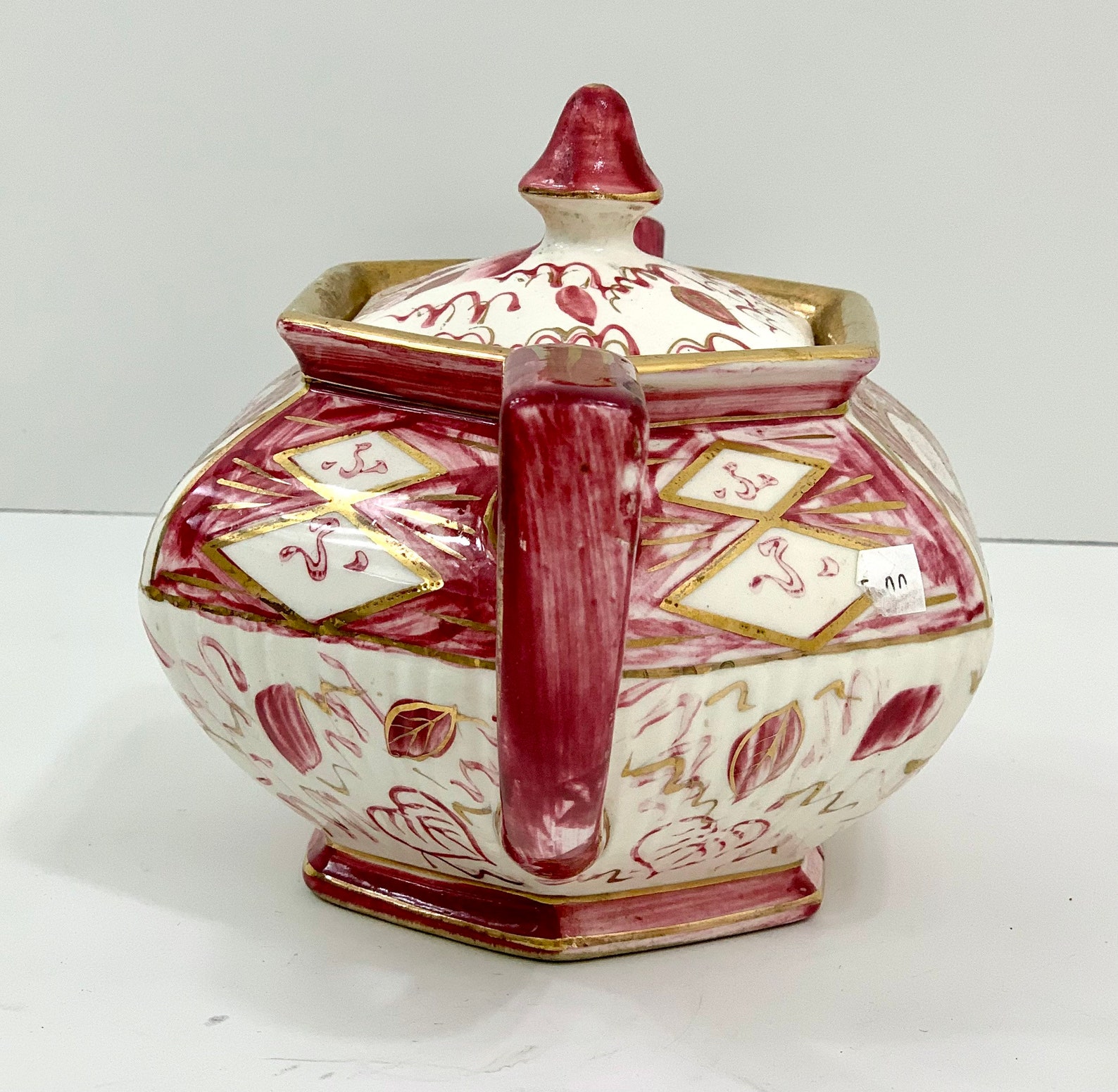 Vintage Imari Arthur Wood English Pink and White Teapot Etsy