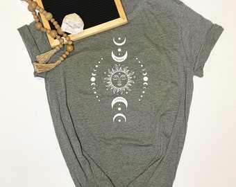 Moon Sun and Stars   | Unisex Tee | Women's Tank| Hippie Vibes . Summer 21 . Beatles. Groovy. Witchy. Golden Gratitude Co. GGCo. Cleveland