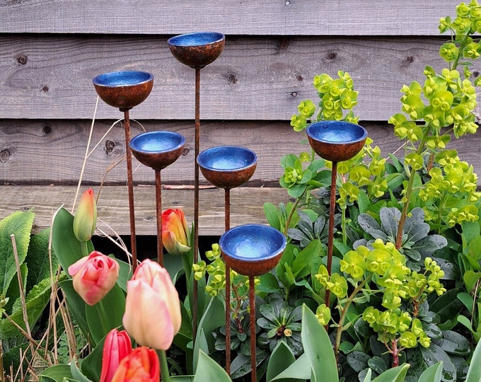 Bee Waterer, set of three cups, Garden Sculpture