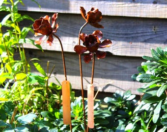 Metal Daffodils, Labels and Plant Stake: Everlasting Flower Bouquet Garden Gift