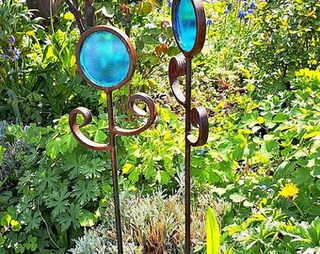 SunCatcher Fiori Luminosi Per Giardino - Set Da 3 Picchetti Decorativi Alti 75 Cm, Colore Verde Fluorescente