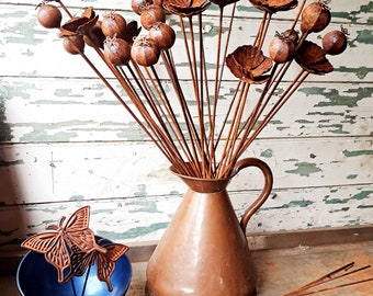 Poppy Flower Stakes, Garden Decoration