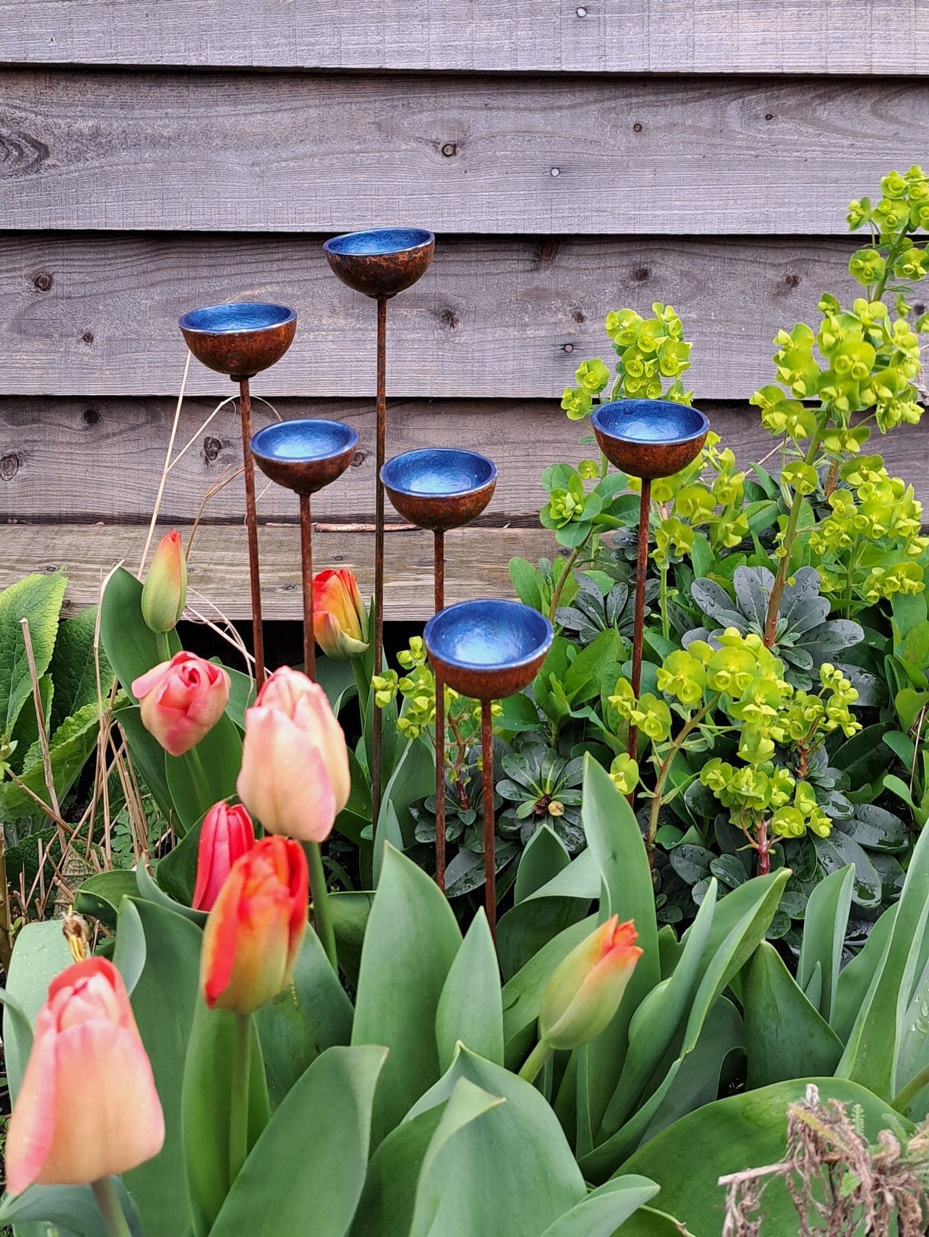 Bee Waterer, Bee Water stations, set of three cups Garden Sculpture