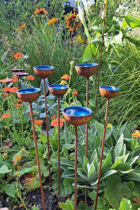 Navaris Abreuvoir à Abeilles Céramique - Fontaine Décorative Jardin Avec Billes Verre - 20x20x12cm