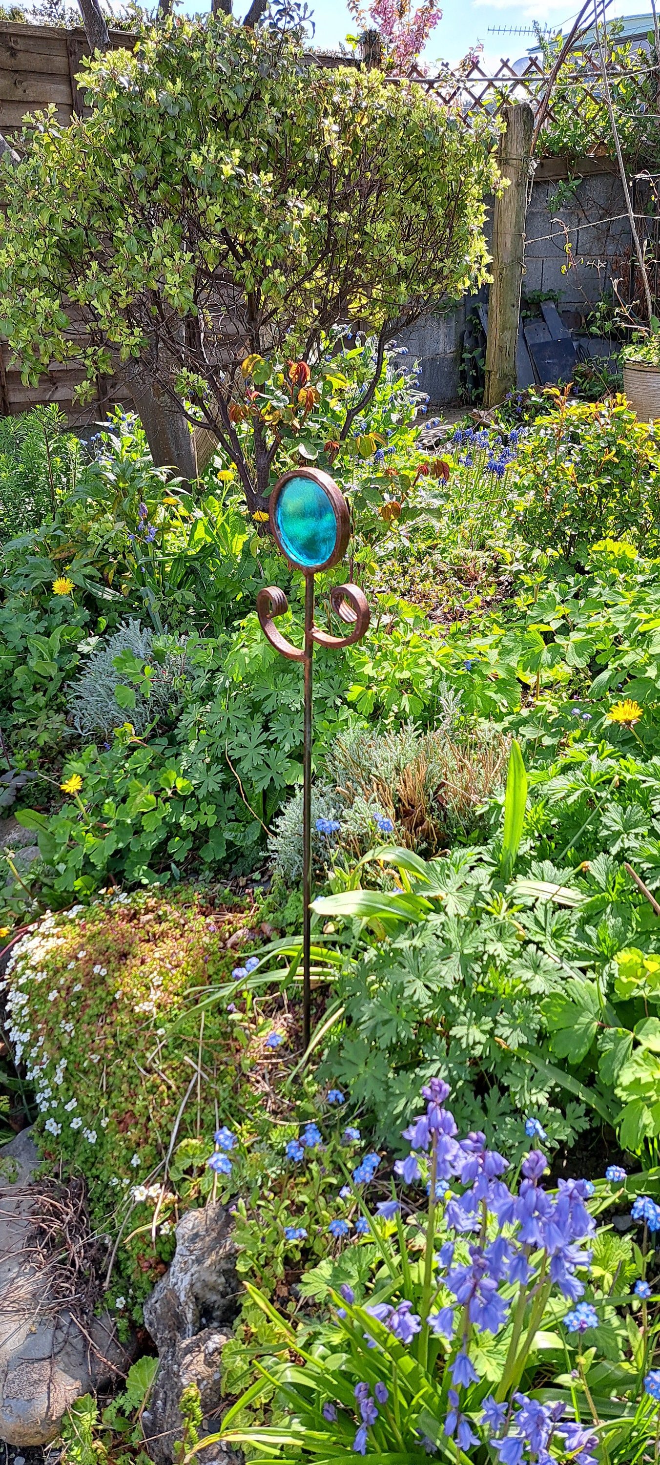 Sun Catcher Stained Glass Garden Sculpture - Etsy