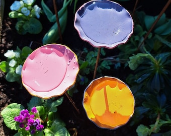 Butterfly puddlers Set of three. Butterfly and Bee station. Garden Sculpture Décor