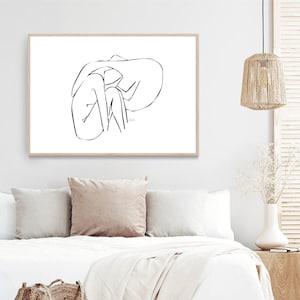 Naked Female Body Drawing / Line Drawing / Minimalist Art