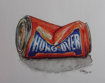 Hungover A4 print on 250gsm silk paper