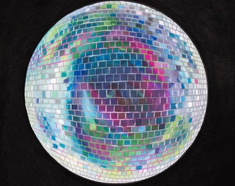 Disco ball signed print