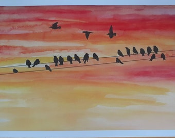 Stuckys A4 print of an original watercolour and pen sketch, hand signed by artist