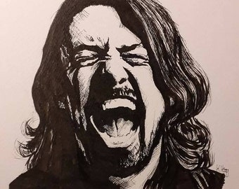 Screaming Dave Grohl A4 print