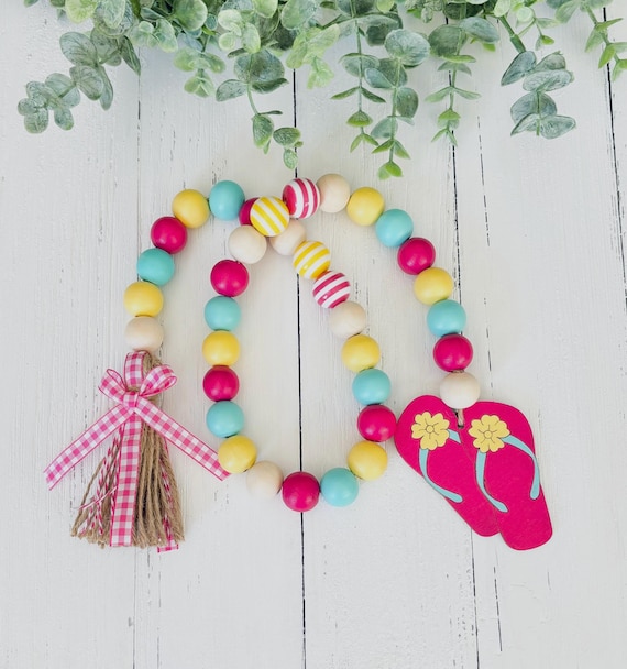 Farmhouse Summer Garland, Flip Flop, Farmhouse Garland, Summer