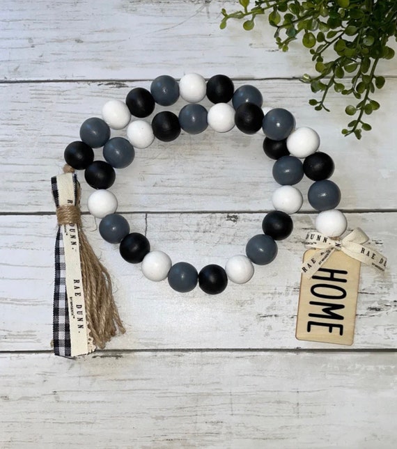 Farmhouse Garland, Wooden Beads Garland, Rae Dunn Inspired, Home