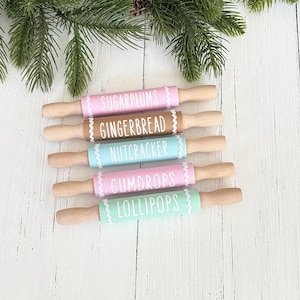 Pastel Gingerbread Rolling Pins Christmas Tiered Tray Decor Pastel Gingerbread Decor Pink Gingerbread Rolling Pins Pink Christmas Decor