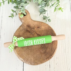 Farmhouse St. Patrick’s Day Rolling Pin St. Patrick’s Day Decor St. Patty’s Day Coffee Bar Decor Irish Kisses Farmhouse Tiered Tray Decor Irish Kisses