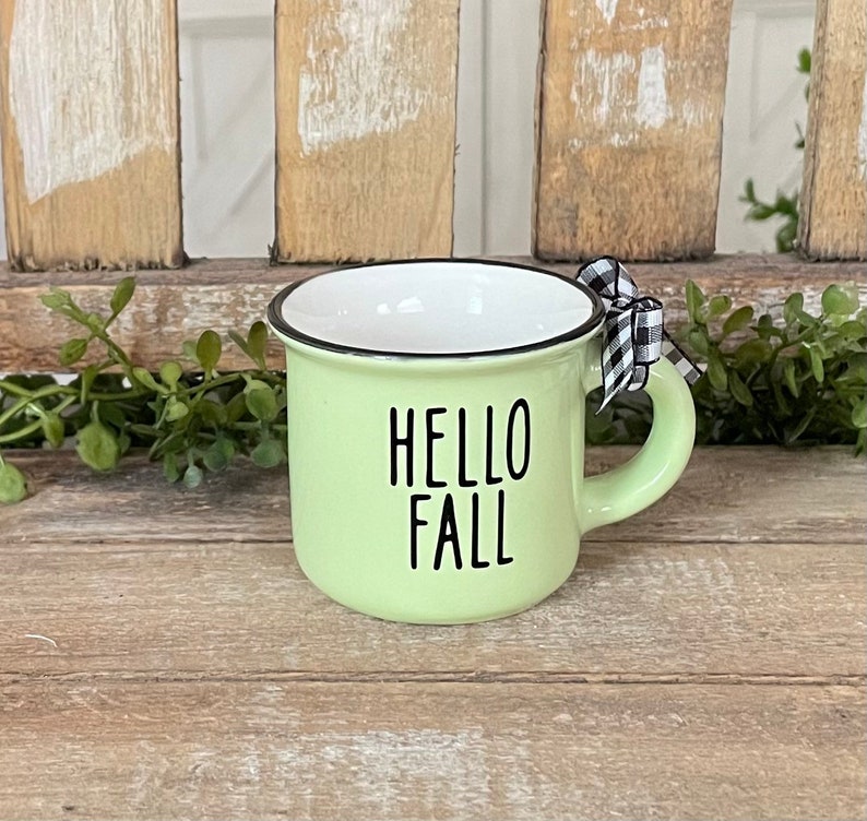 Farmhouse Mini Fall Espresso Mug, Fall Mugs, Fall Decor, Fall Tiered Tray Decor, Sweater Weather, Hello Fall, Mini Espresso Mugs image 3