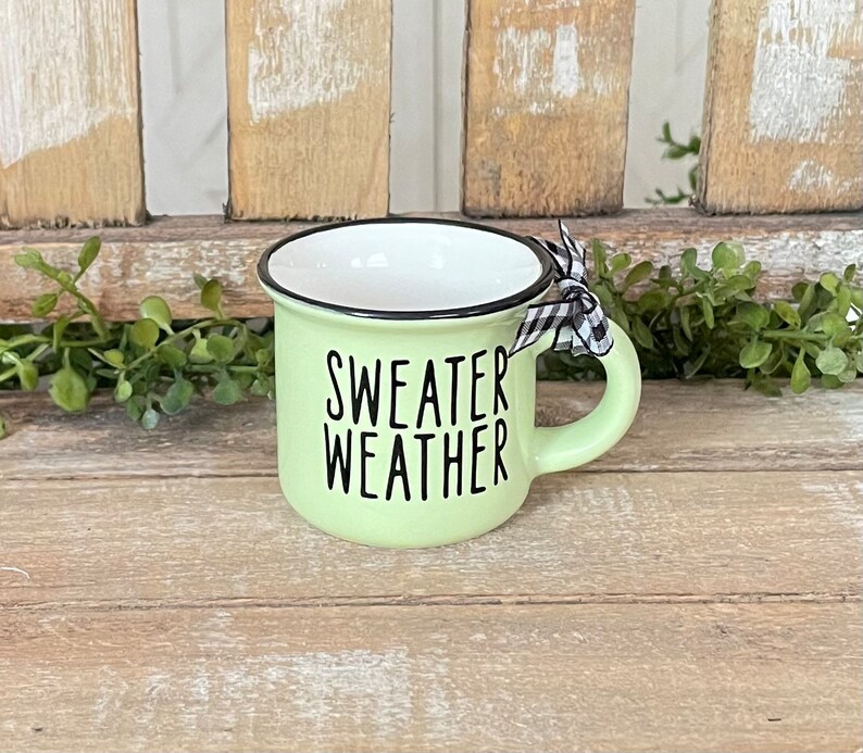 Farmhouse Mini Fall Espresso Mug, Fall Mugs, Fall Decor, Fall Tiered Tray Decor, Sweater Weather, Hello Fall, Mini Espresso Mugs image 2