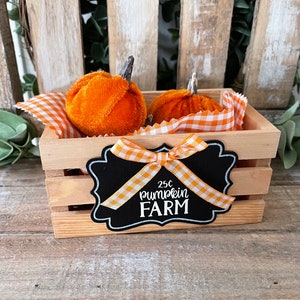 Pumpkin Crate, Pumpkin Tiered Tray Decor, Halloween Decor, Farmhouse Decor, Fall Decor, Wood Crate, Pumpkin Decor, Fall Decor