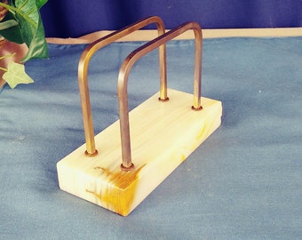 Vintage Letter Holder with Brass Rails and a Marble Base.
