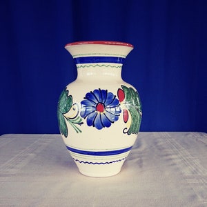 Vintage Tonala Pottery Vase. Hand Painted Mexican Folk Art Vase.